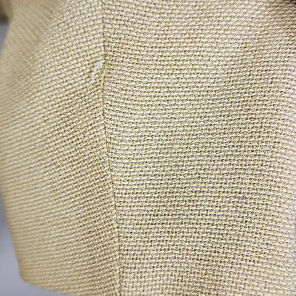 Akris Yellow Partial Wool Zip Up Office Attire Textured Blazer Size 4